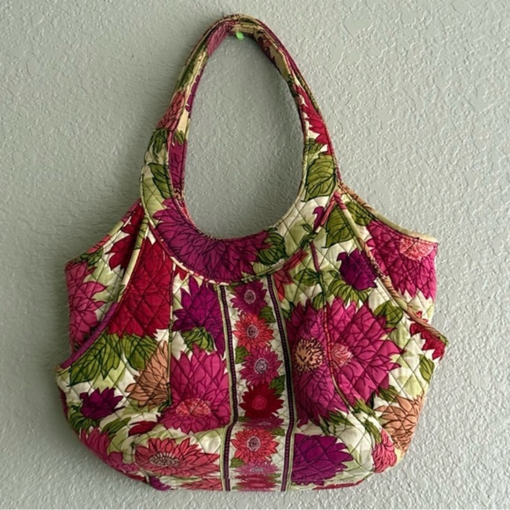 Vera Bradley Quilted Floral Shoulder Bag Pink Green Cottagecore Vintage Y2K - Picture 5 of 13